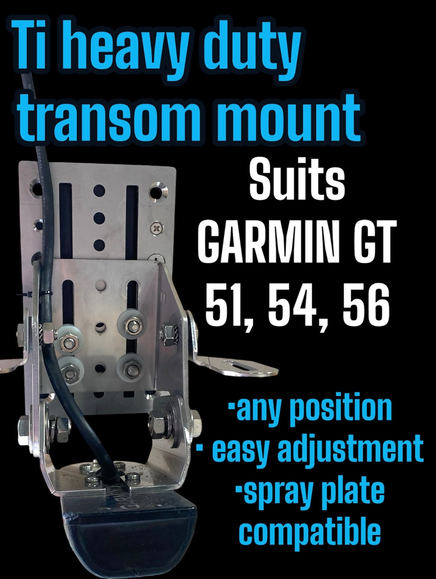Jackplate to suit Pelagic GT (Garmin GT )and Predator (Lowrance) mounts