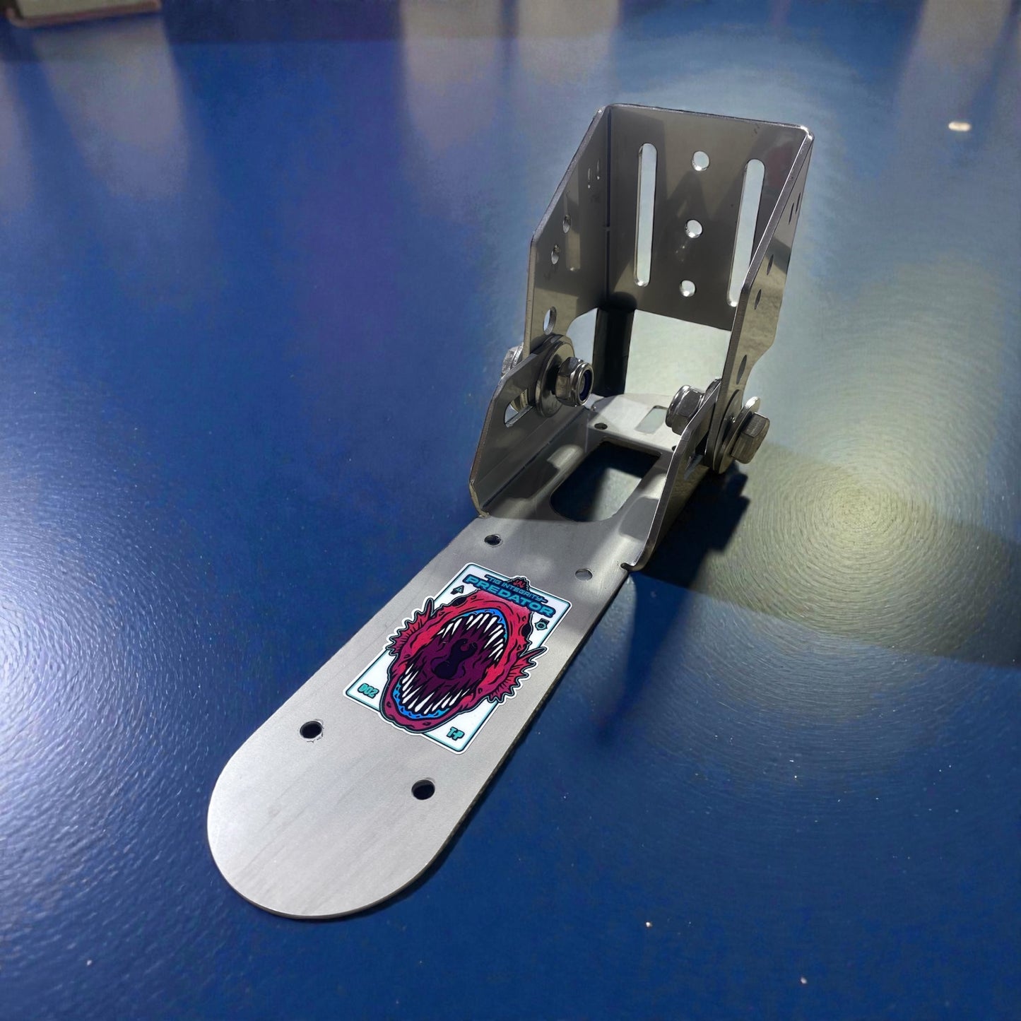 
Heavy duty stainless steel transducer mount for Lowrance 3-1 with angle adjustment hinge"





