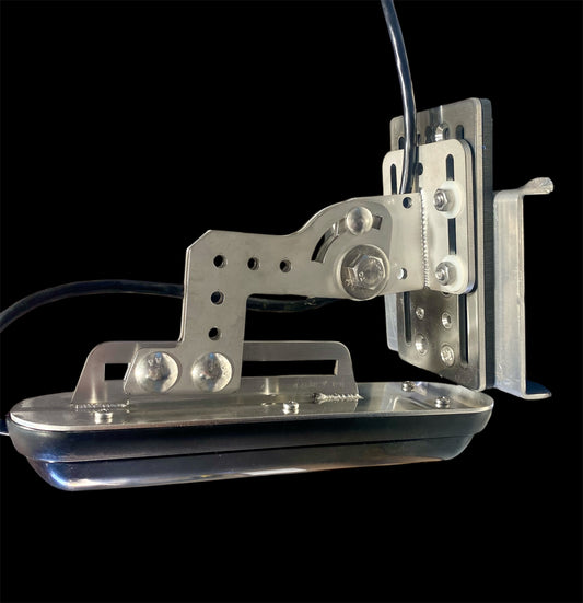 Ti transducer mount to suit Lowrance 3-1 type (footlong)transducer combo with jackplate